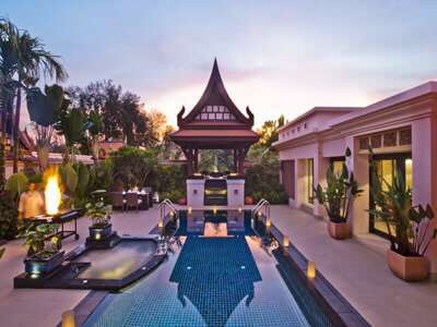 Banyan Tree Phuket Grand 2-Bedroom Pool Villa pool with jacuzzi night view