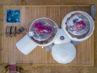 Bubble Luxotel Petra tentalow from above