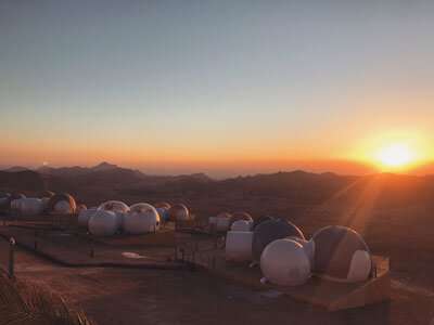 Bubble Luxotel Petra at sunset