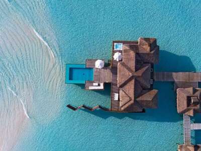 Conrad Maldives Villa aerial view