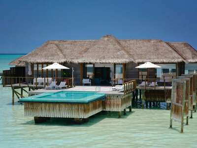 Conrad Maldives water villa with pool