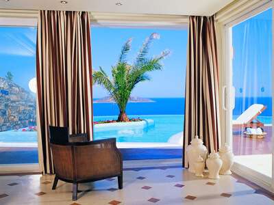 Elounda Gulf Villas Imperial Spa Villa pool with jacuzzi
