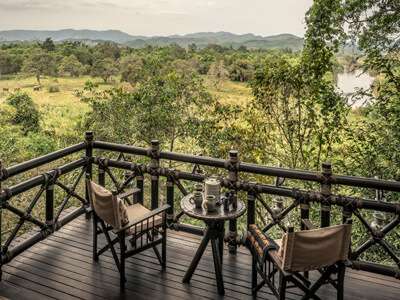 Four Seasons Tented Camp, Golden Triangle, view from tent balcony