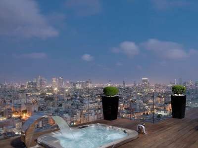 Hilton Tel Aviv White City Vista Suite rooftop terrace with jacuzzi