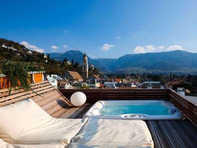 ImperialArt Hotel Meran Paradise Loft rooftop deck with jacuzzi