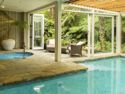 Kauri Cliffs spa interior pool and jacuzzi