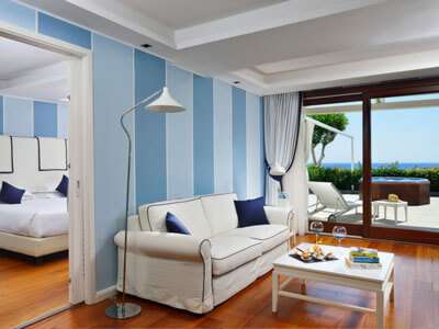 La Plage Resort Taormina seaview suite with outdoor jacuzzi