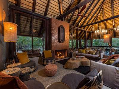 Sabi Little Bush Camp sitting area and fire place