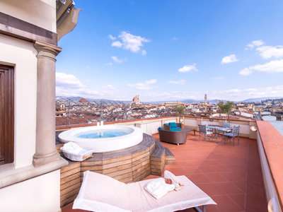 The Westin Excelsior Florence Belvedere Suite terrace with jacuzzi by day