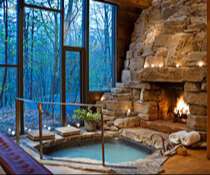 Twin Farms Aviary Cottage indoor jacuzzi